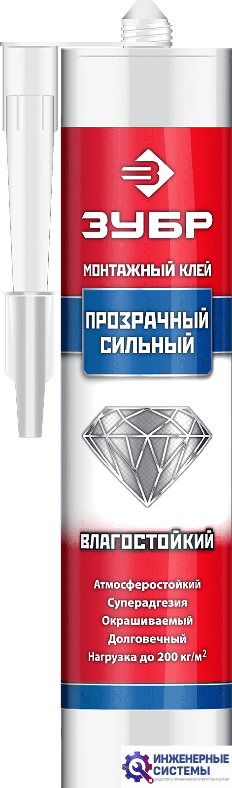 Монтажный клей суперсильный Зубр прозрачный