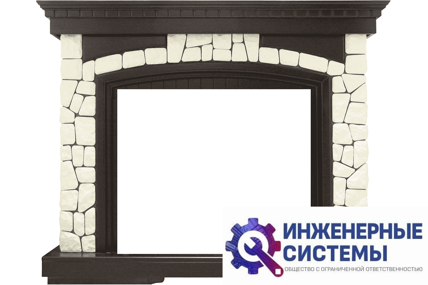 Royal Flame Glasgow портал для камина Темный дуб/Белый