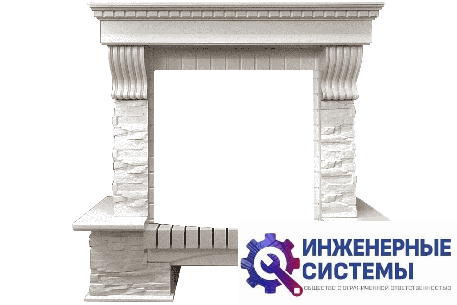 Royal Flame Pierre Luxe портал для камина Белый/Сланец белый