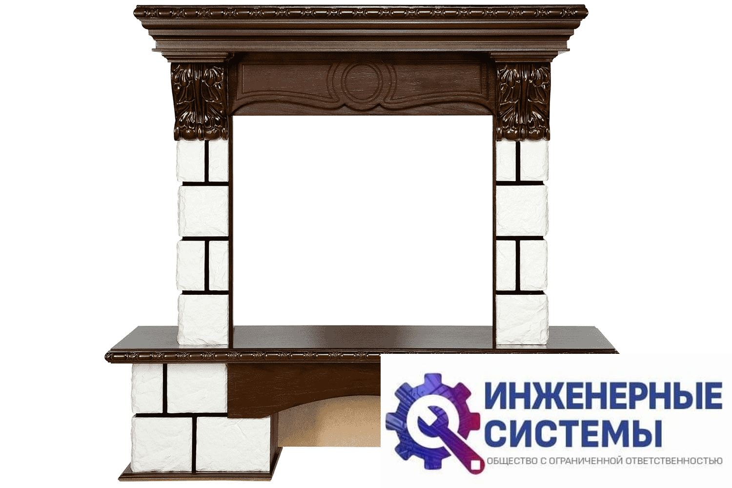 Royal Flame Pierre Luxe 1120 портал для камина Белый/Темный дуб