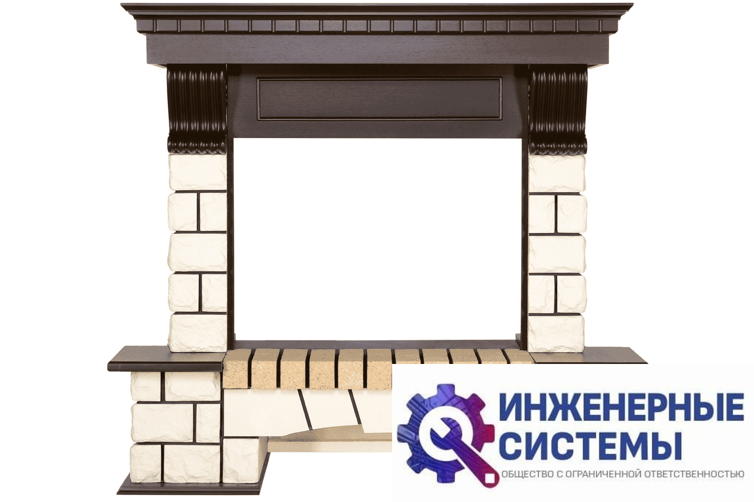 Royal Flame Pierre Luxe портал для камина Белый/Темный дуб