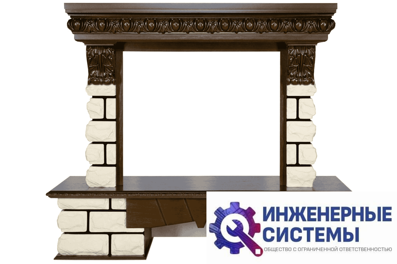 Royal Flame Pierre Luxe LORD портал для камина Темный дуб/Белый
