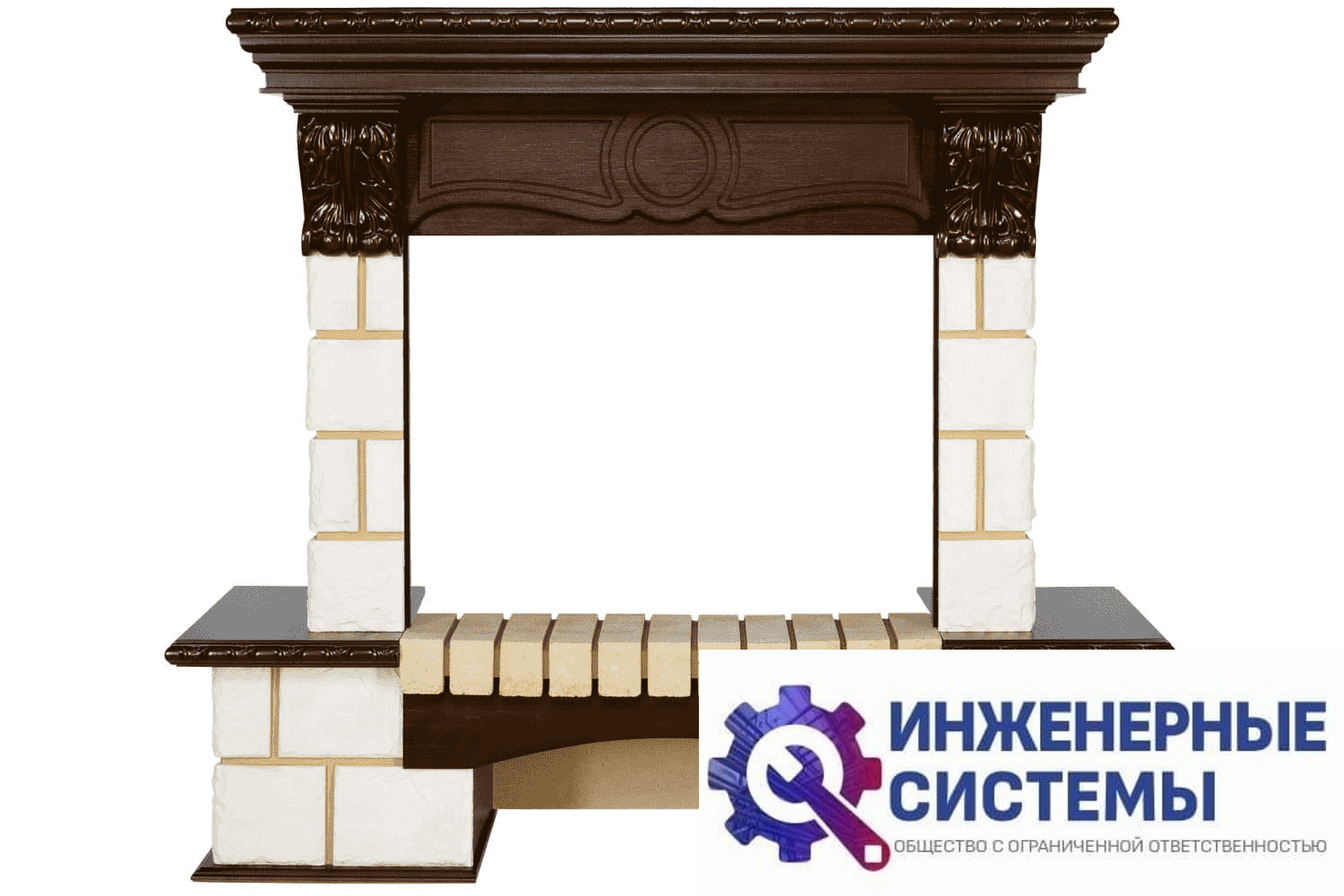 Royal Flame Pierre Luxe портал для камина Шампань/Темный дуб
