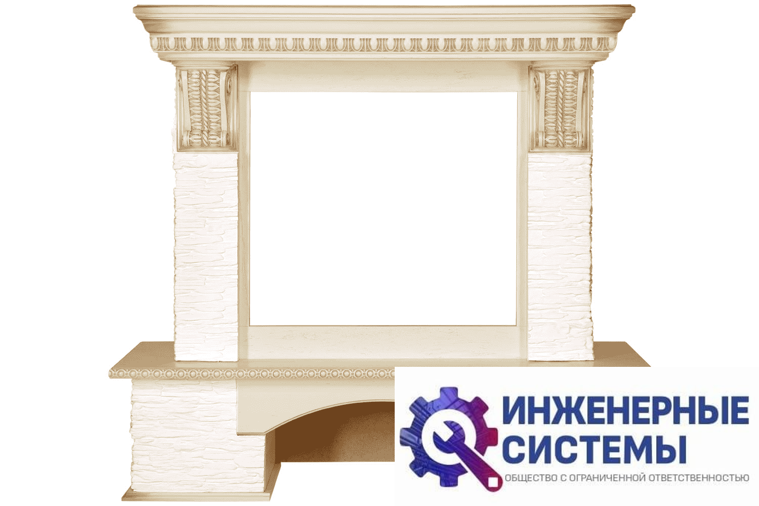 Royal Flame Pierre Luxe портал для камина Сланец белый/Слоновая кость