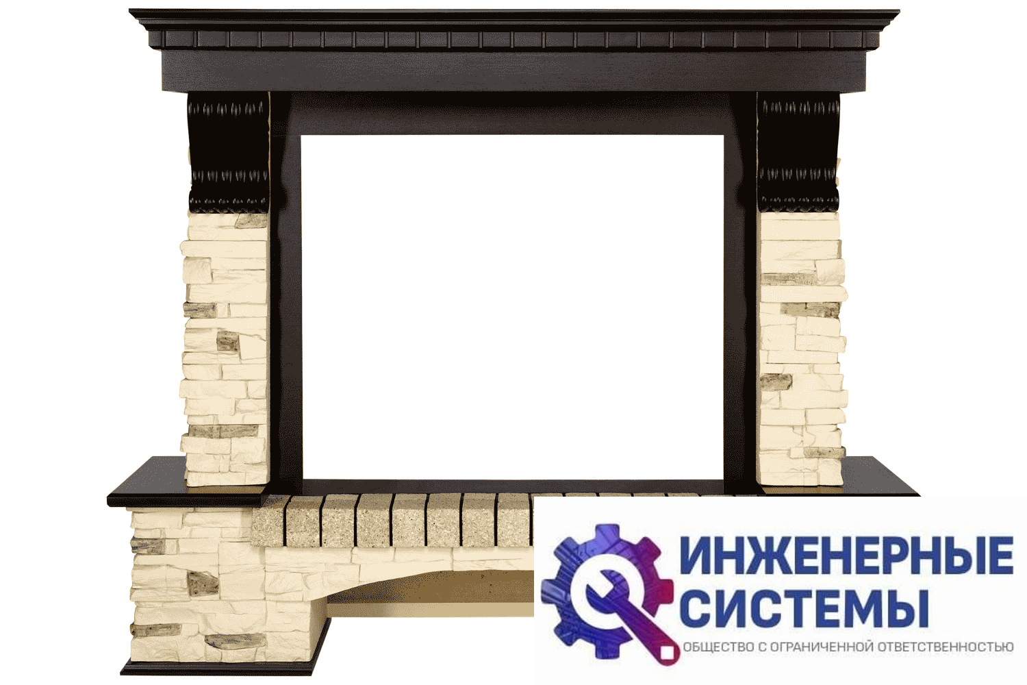 Royal Flame Pierre Luxe портал для камина Сланец/Темный дуб