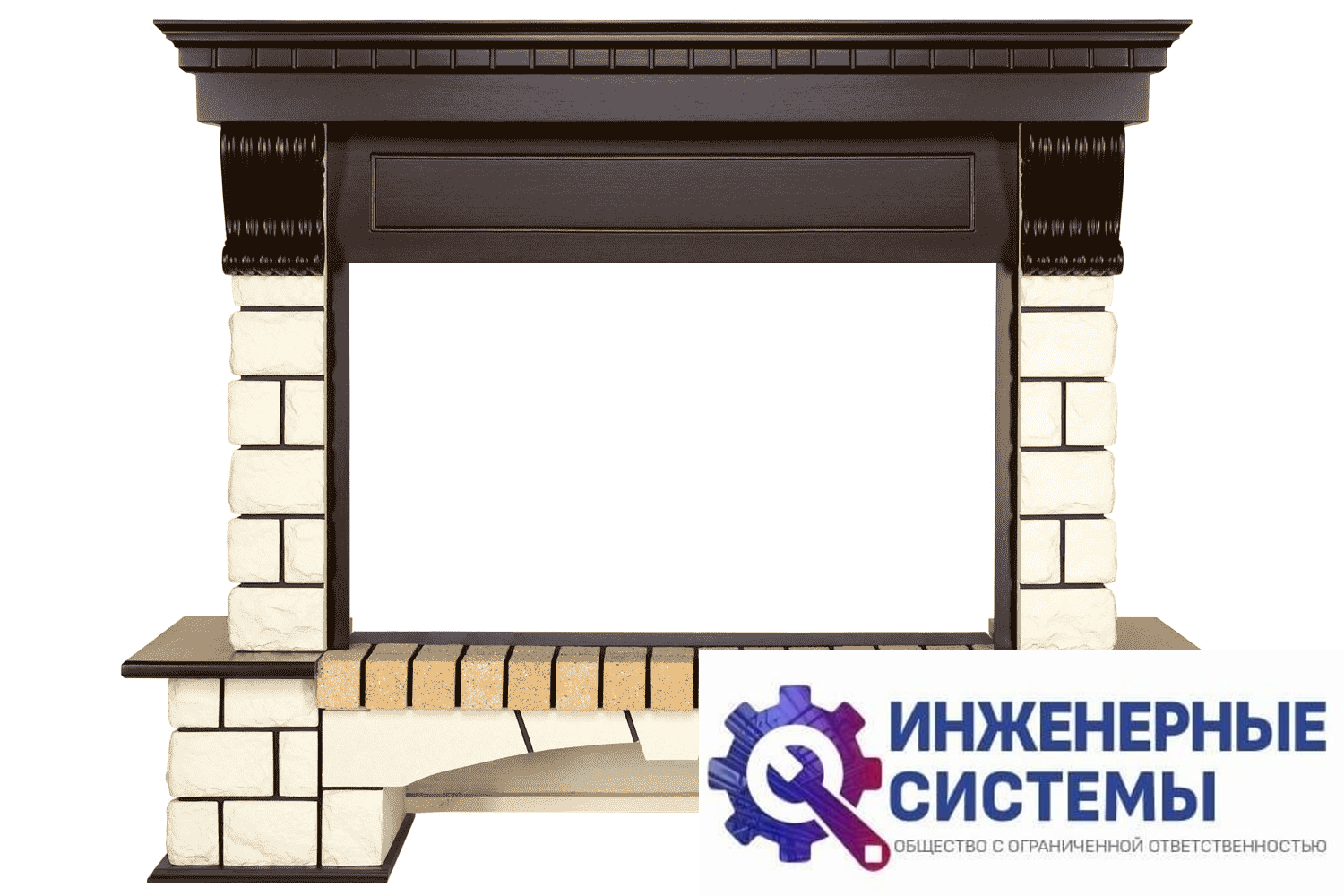 Royal Flame Pierre Luxe портал для камина Темный дуб 1380
