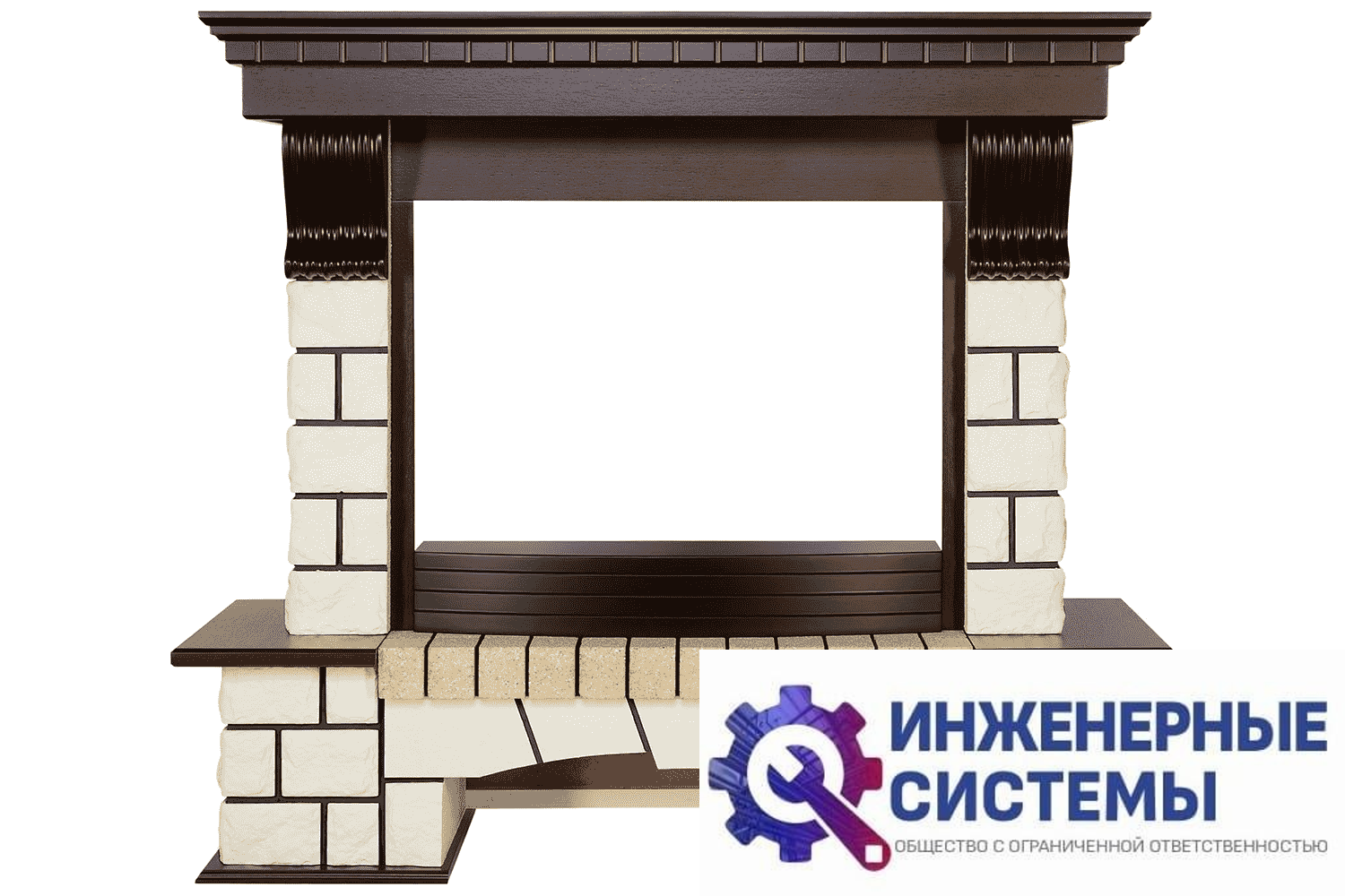 Royal Flame Pierre Luxe портал для камина Темный дуб/Белый