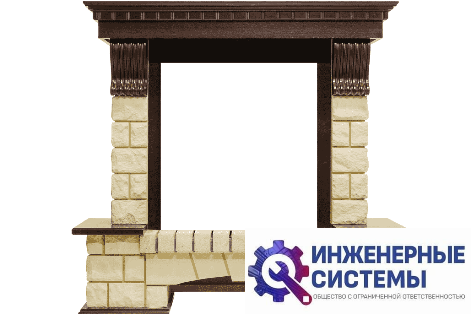Royal Flame Pierre Luxe портал для камина Темный дуб