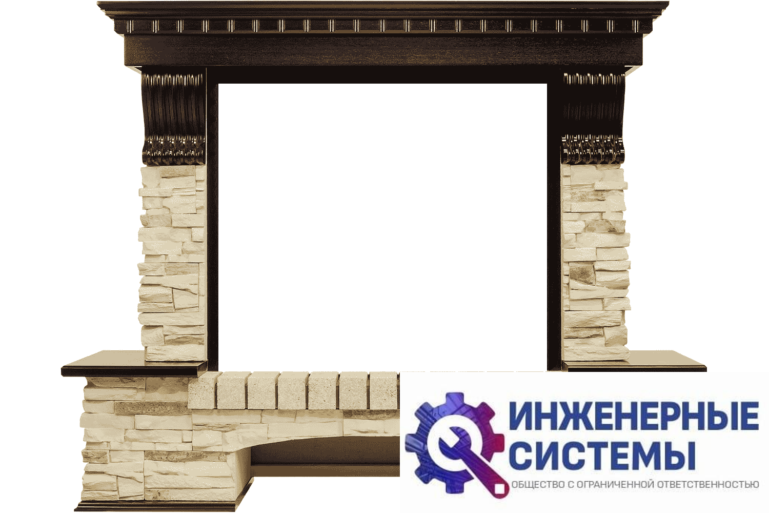 Royal Flame Pierre Luxe 1280 портал для камина угловой Темный дуб/Сланец