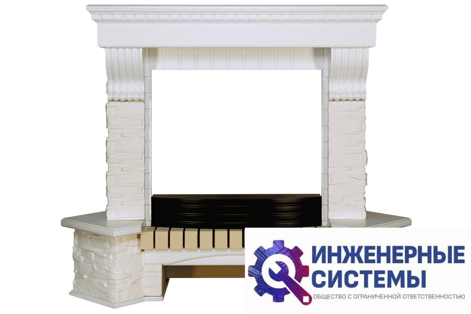 Royal Flame Pierre Luxe портал для камина угловой Белый/Сланец белый