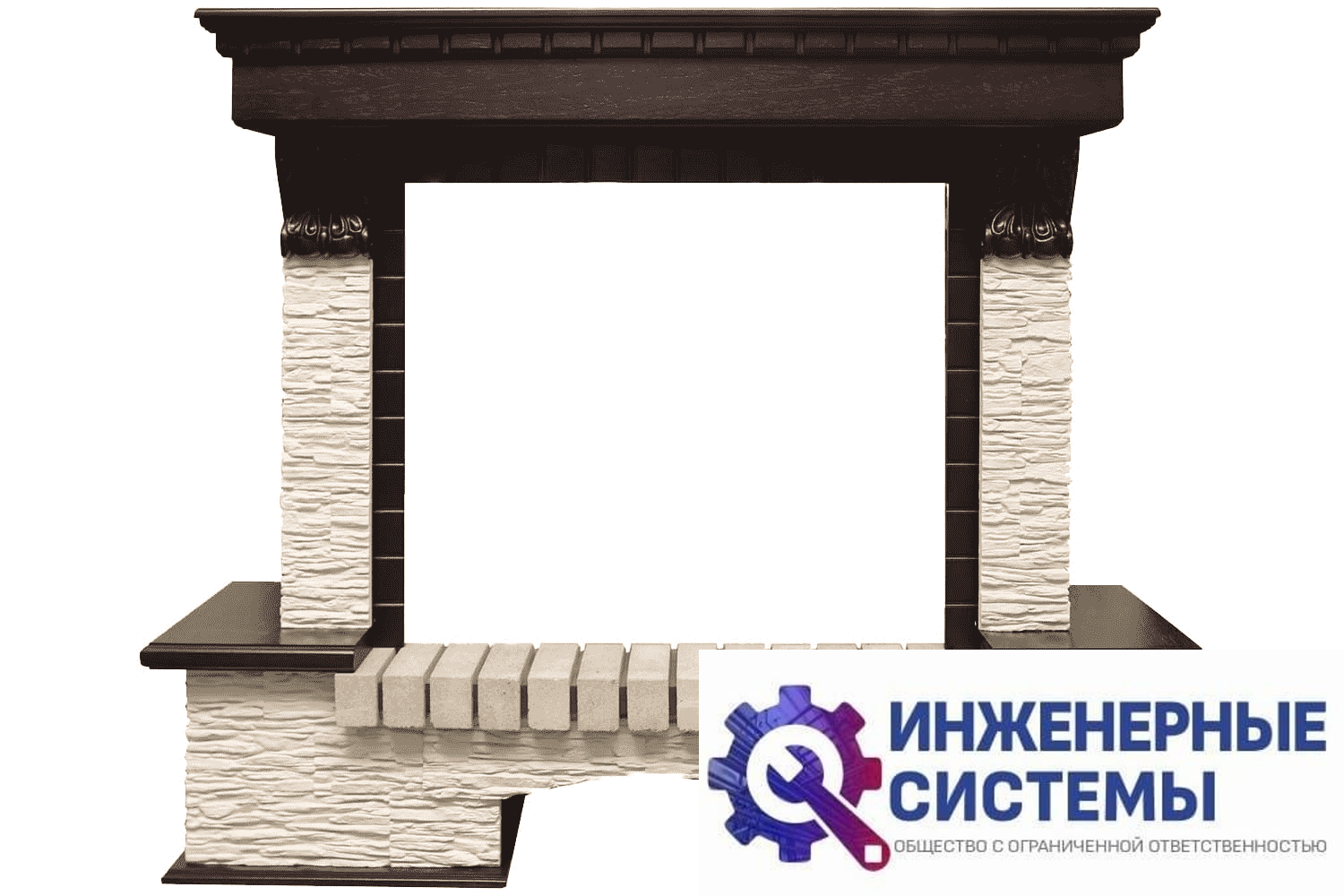 Royal Flame Pierre Luxe портал для камина угловой Темный дуб/Сланец бежевый