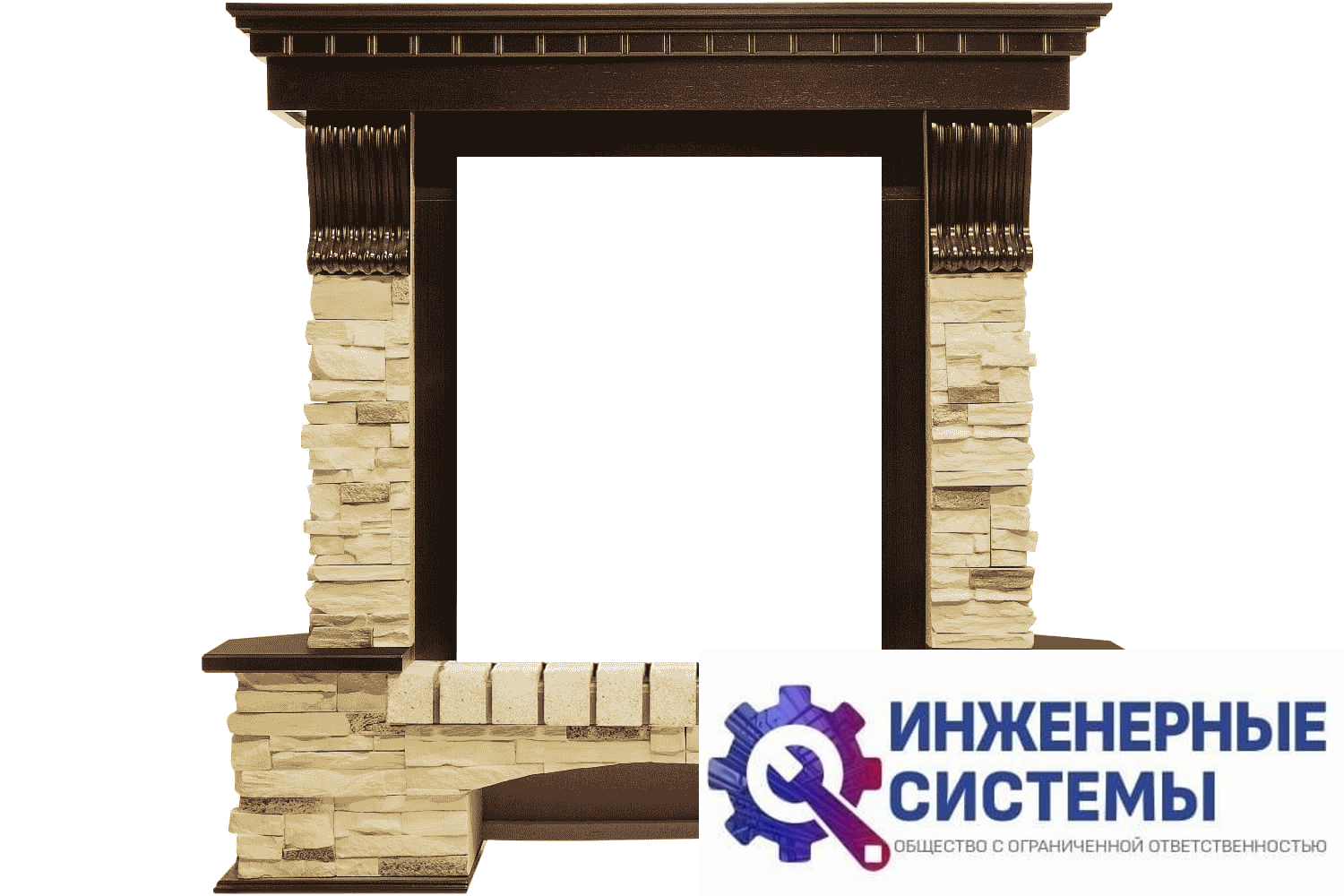 Royal Flame Pierre Luxe портал для камина угловой Темный дуб/Сланец