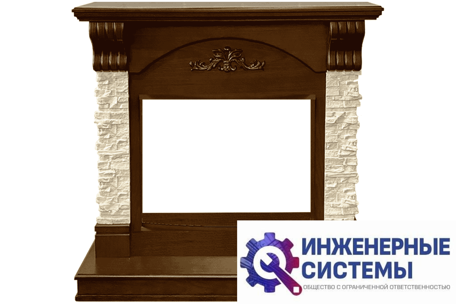 Royal Flame Prague портал для камина Темный дуб/Сланец бежевый