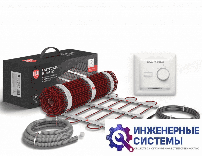 Royal Thermo EasyFix Mat RTEM 2-180-12 теплый пол с терморегулятором Basic