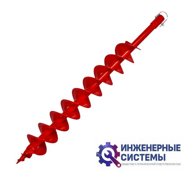 Шнек двухзаходный для грунта DDE мотобура (ф = 100 мм, L = 800 мм, посадка на вал 20 мм)