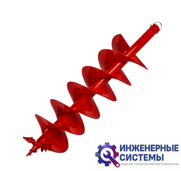 Шнек двухзаходный для грунта DDE мотобура (ф = 200 мм, L = 800 мм, посадка на вал 20 мм)