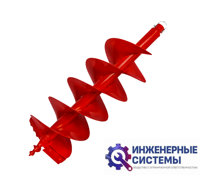 Шнек двухзаходный для грунта DDE мотобура (ф = 250 мм, L = 800 мм, посадка на вал 20 мм)