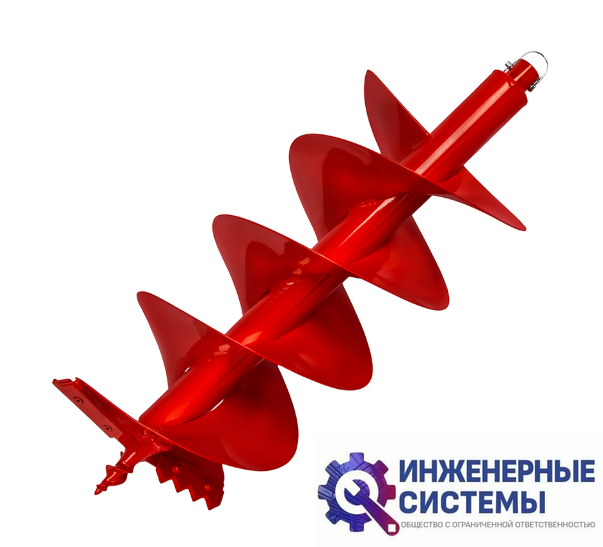 Шнек двухзаходный для грунта DDE мотобура (ф = 300 мм, L = 800 мм, посадка на вал 20 мм)
