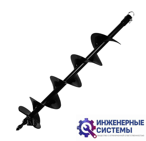 Шнек однозаходный для грунта DDE мотобура (ф = 150 мм, L = 800 мм, посадка на вал 20 мм)