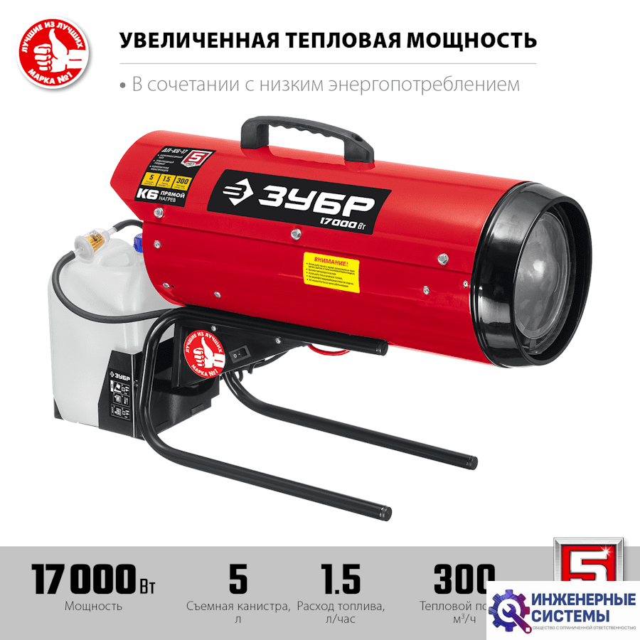Зубр ДП-К6-17 дизельная тепловая пушка
