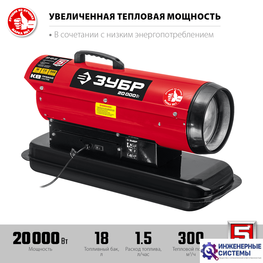 Зубр ДП-К8-20 дизельная тепловая пушка