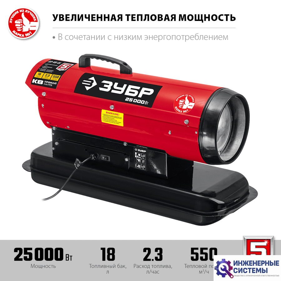 Зубр ДП-К8-25 дизельная тепловая пушка