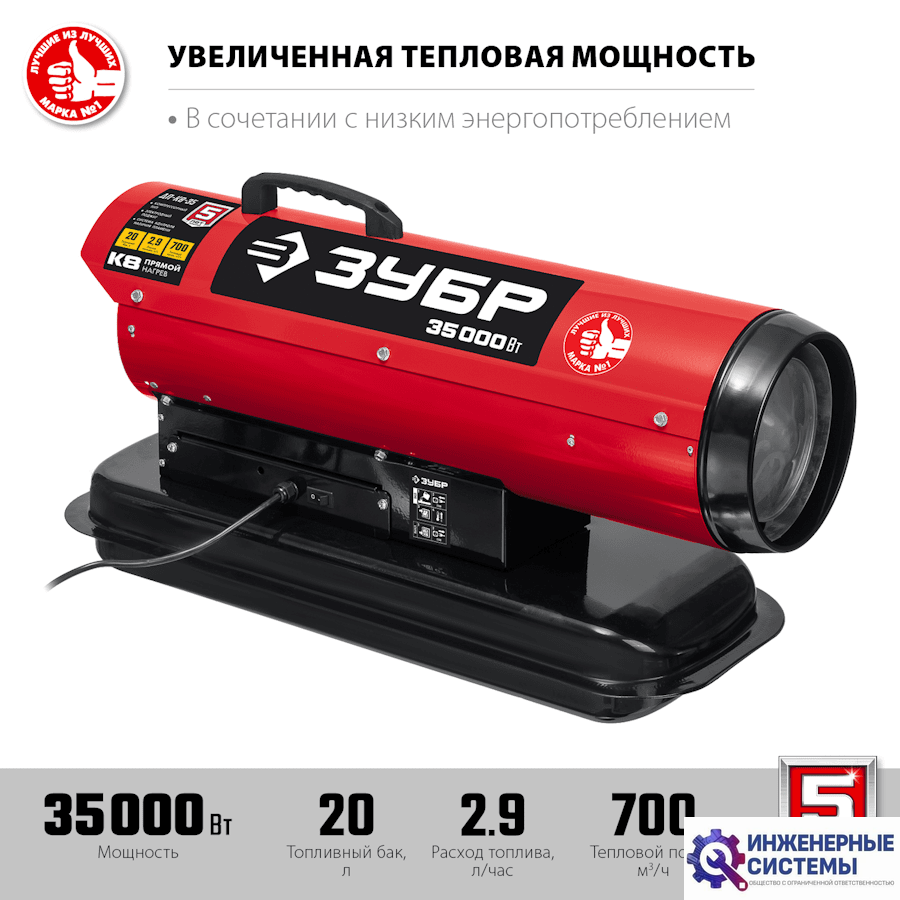 Зубр ДП-К8-35 дизельная тепловая пушка