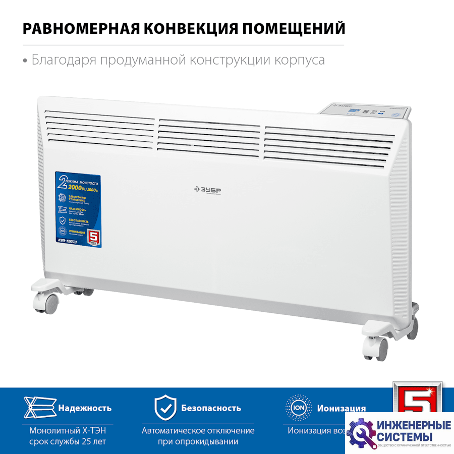 Зубр КЭП-2000 электрический конвектор