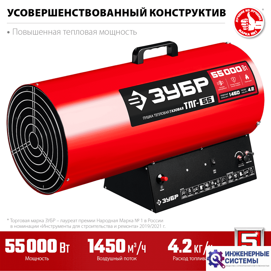 Зубр ТПГ-55 газовая тепловая пушка