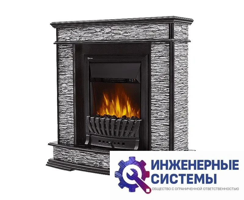 Firelight Scala Classic портал для камина сланец скалистый серый, шпон венге, фото 2