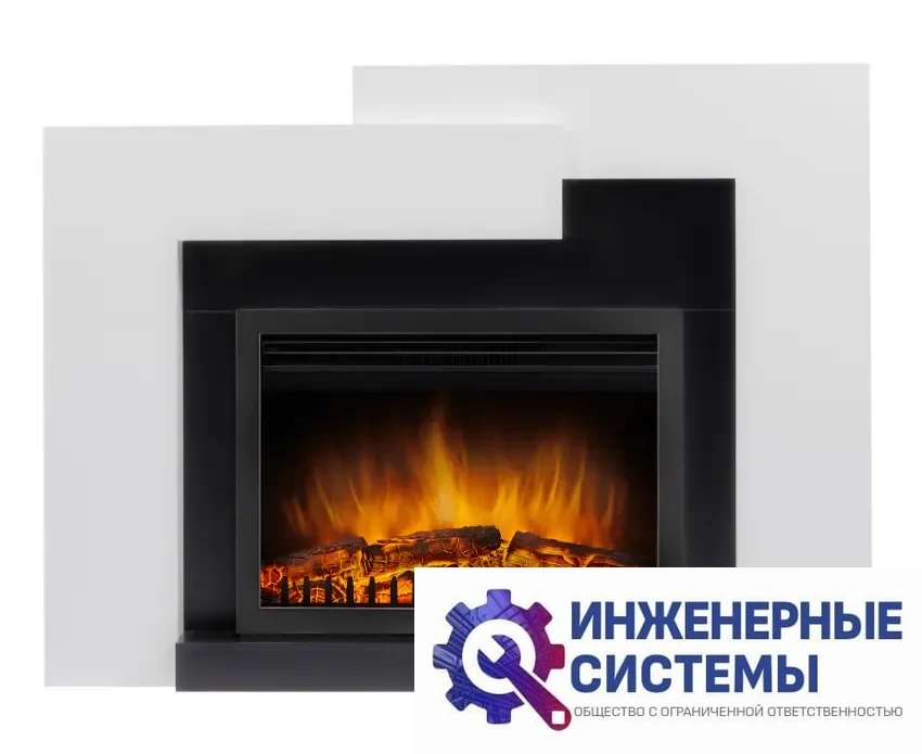 Firelight Tetris 25 белый, серый портал для камина, фото 2