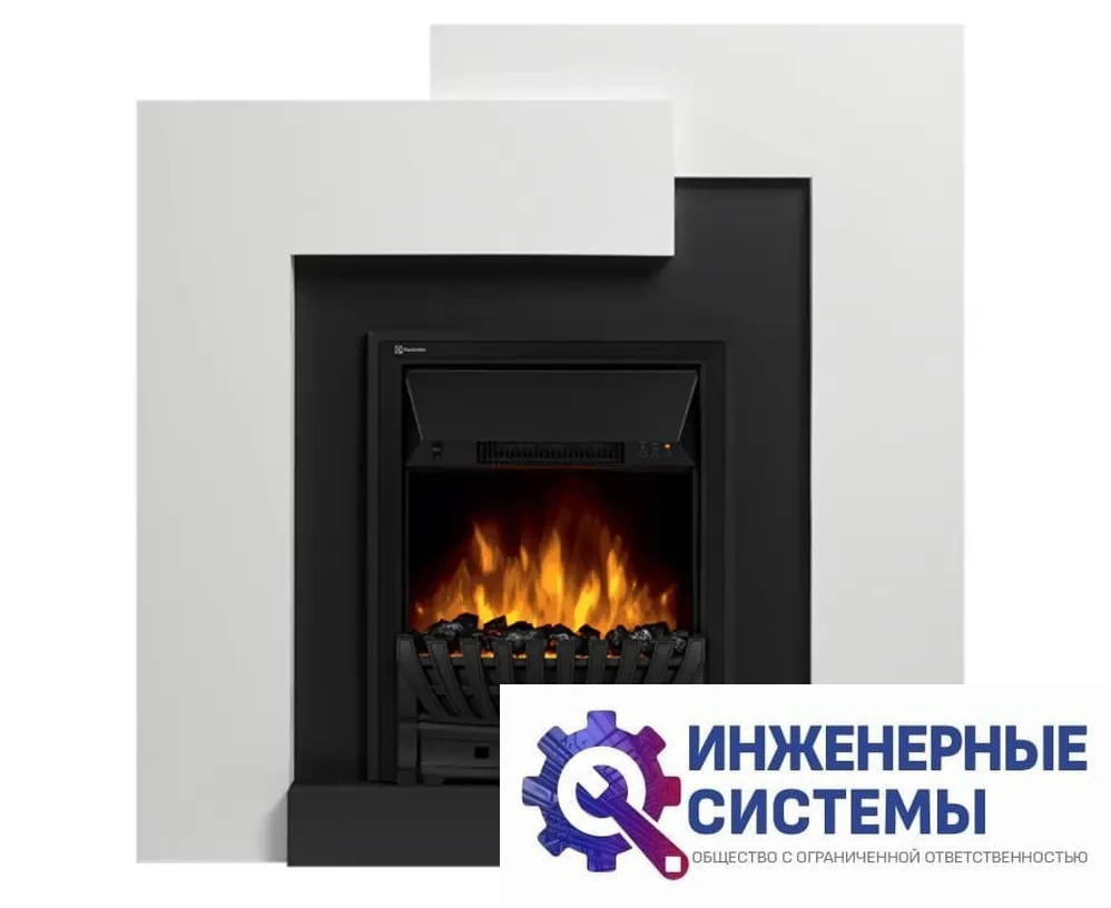 Firelight Top Classic серый, белый портал для камина, фото 2