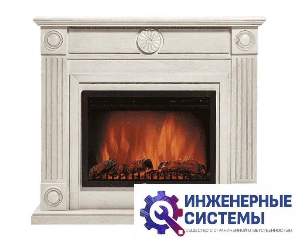 Firelight Frame 25 шпон белёный дуб портал для камина, фото 2