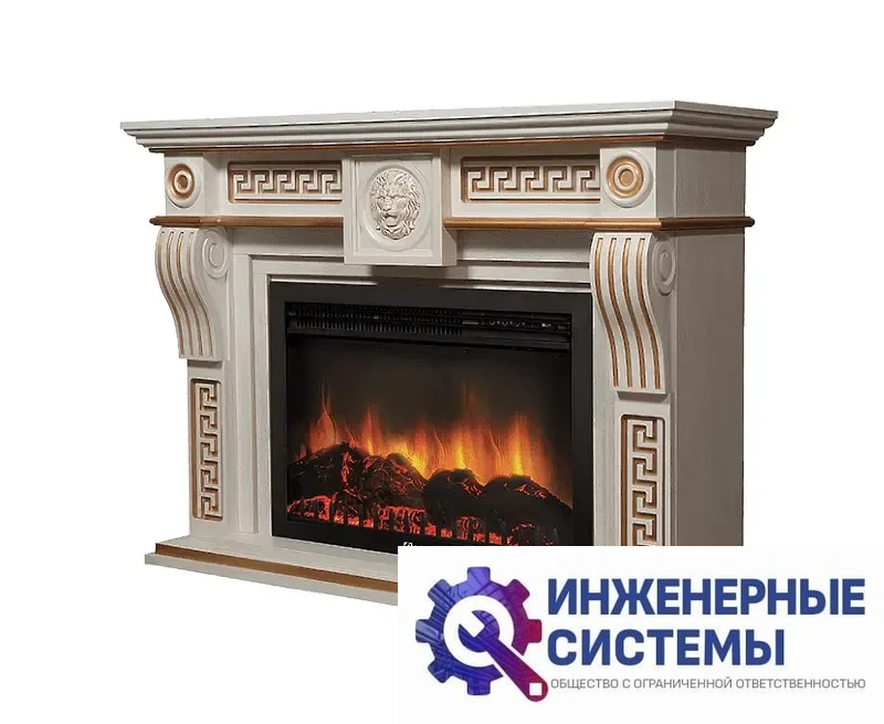 Firelight Vittoriano 30 портал для камина Белёный дуб с золотой патиной, фото 2
