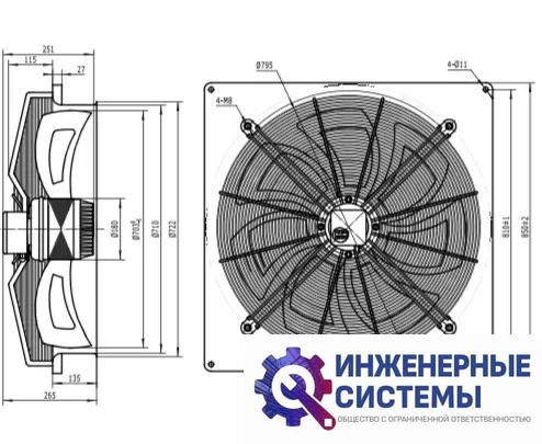 Осевой вентилятор Shuft AXW 710-6D, фото 2