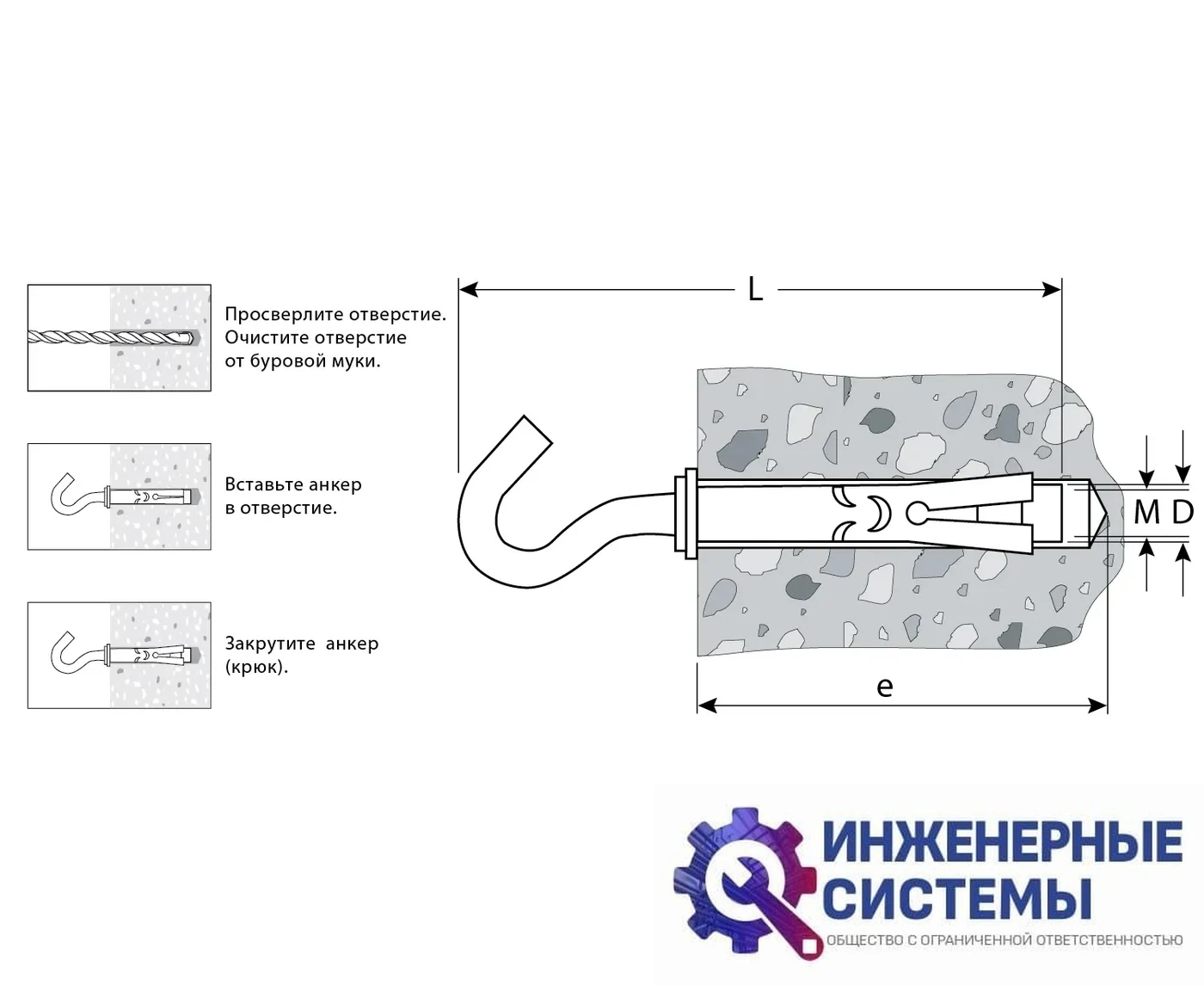 Болты анкерные с крюком Зубр 8х40 мм коробка, фото 2