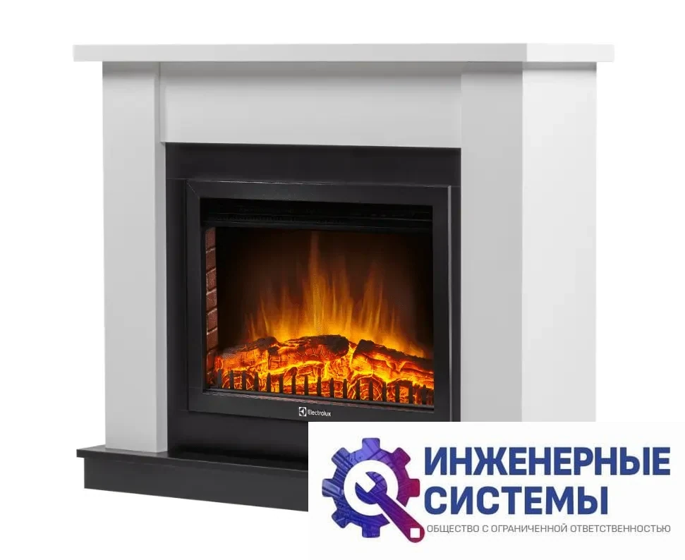 Каминокомплект: Очаг Electrolux EFP/P-2720RLS, портал Canto 25 белый, фото 2