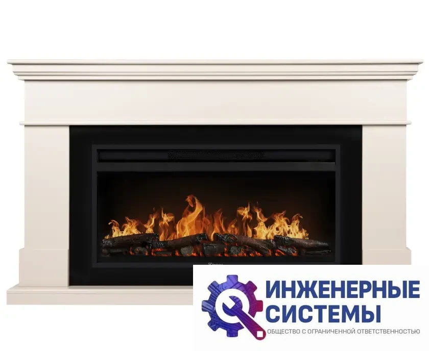 Каминокомплект: Очаг Electrolux EFP/P-4220LS, портал California 42/40/36, молочный, фото 2