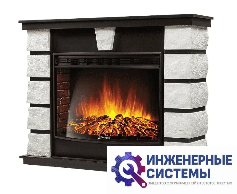 Firelight Excalibur 30 портал для камина камень белый, шпон венге, фото 2