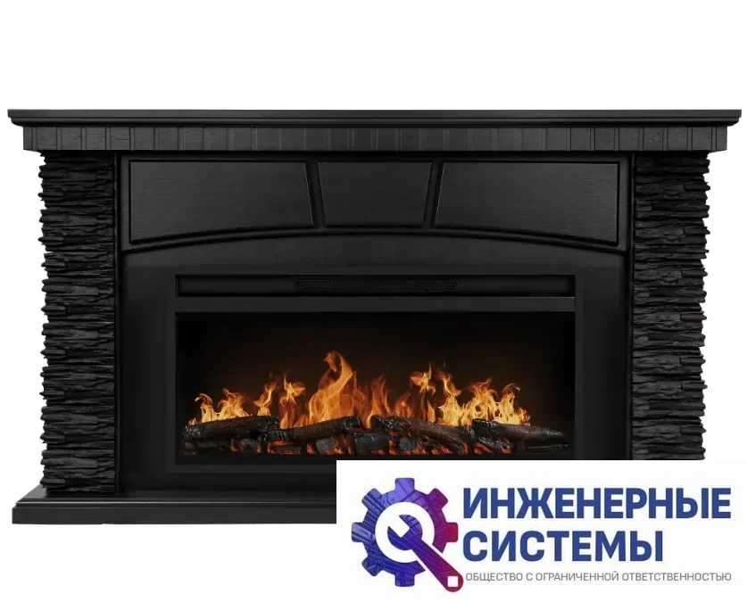 Каминокомплект: Очаг Electrolux EFP/P-4220LS, портал Porto 42/40/36 камень чер. шп. венге, фото 2