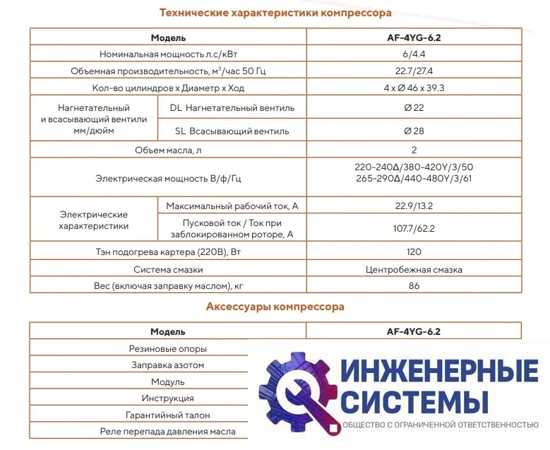 AFrost AF-4YG-6.2 (R404А) компрессор поршневой, фото 2