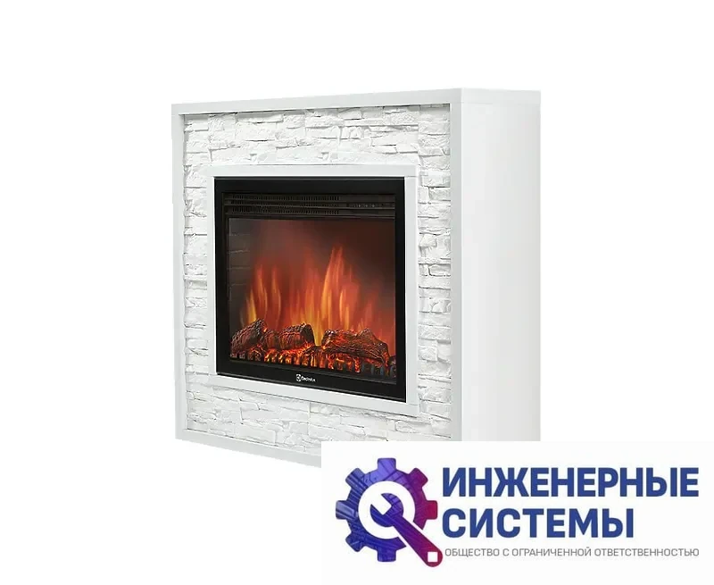 Firelight Loft 30 портал для камина камень белый, белая эмаль, фото 2