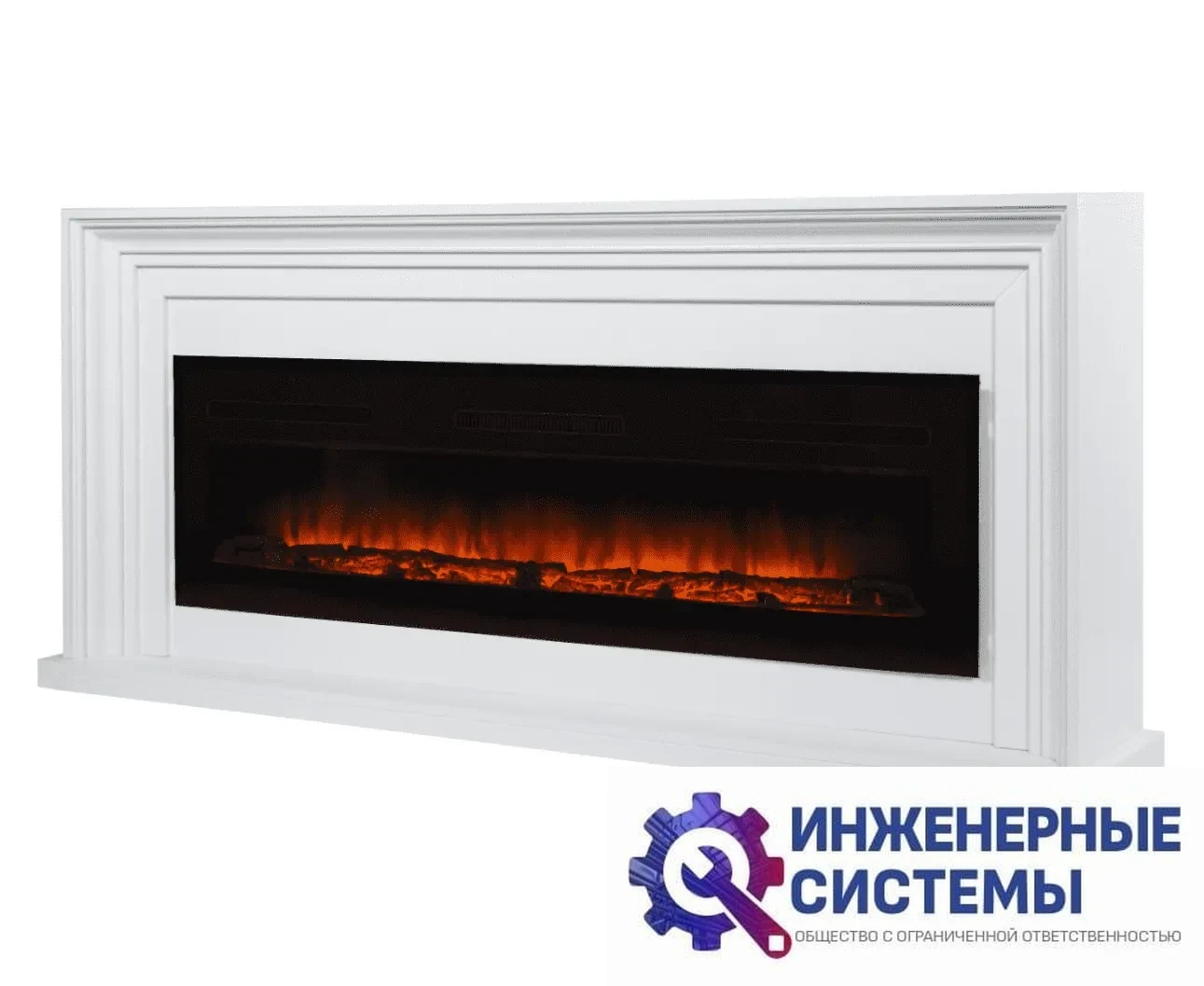 Firelight Stretto Long белый портал для камина, фото 2