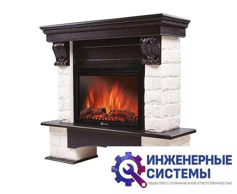 Firelight Forte 25S портал для камина камень белый, шпон венге, фото 2