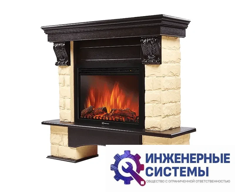 Firelight Forte 25S портал для камина камень бежевый, шпон венге, фото 2