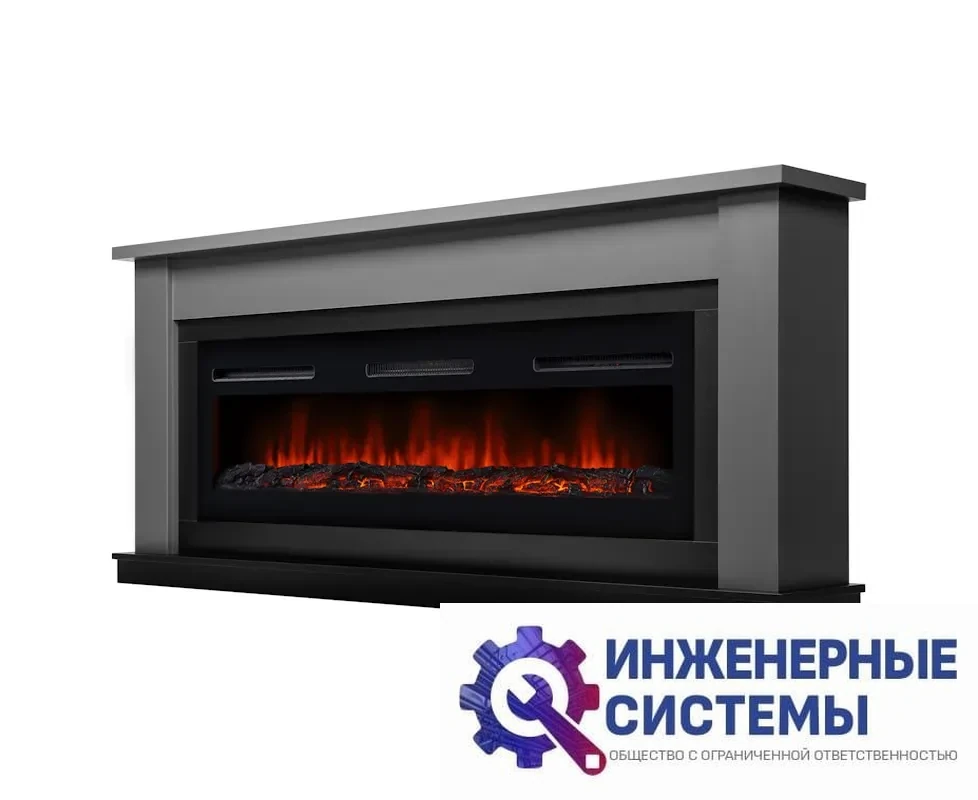 Каминокомплект: Очаг Electrolux Infinity EFP/P-1600ULS, портал Canto Long графит с черным, фото 2