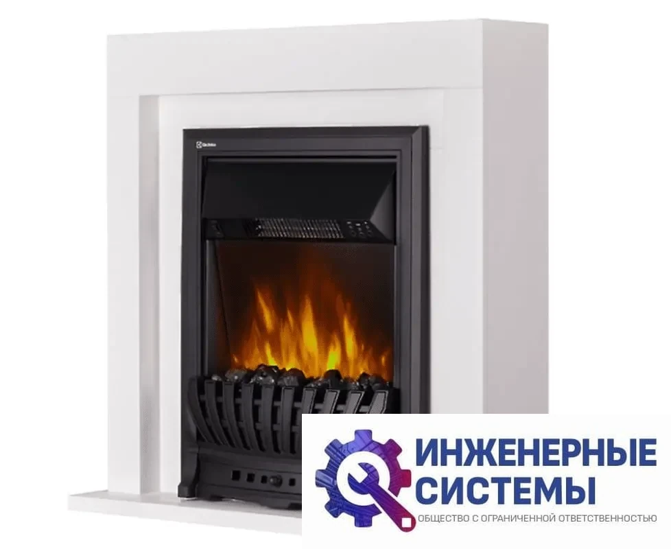 Каминокомплект: Очаг Electrolux EFP/P-1020LS,портал Simple Classic белый, фото 2
