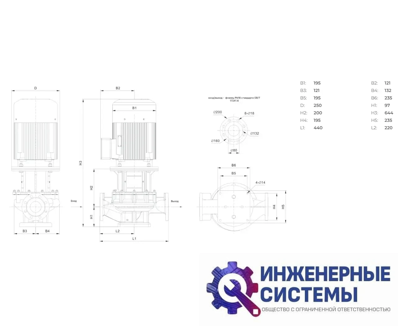 Onis INL80-50-13-3/2 насос циркуляционный, фото 2