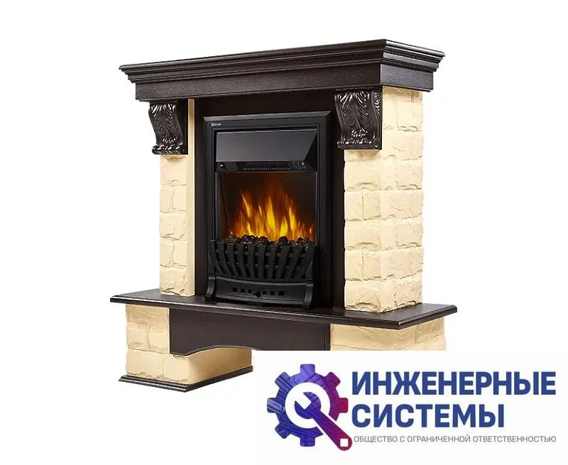 Firelight Forte Classic портал для камина камень бежевый, шпон венге, фото 2