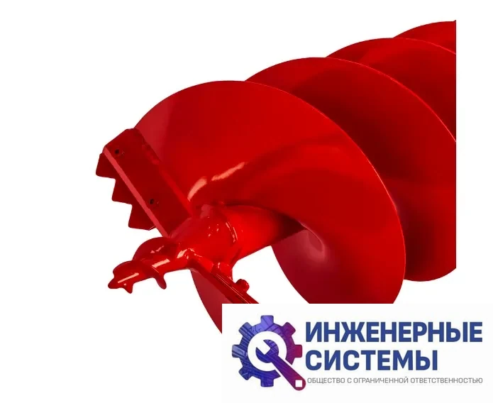 Шнек двухзаходный для грунта DDE мотобура (ф = 250 мм, L = 800 мм, посадка на вал 20 мм), фото 2